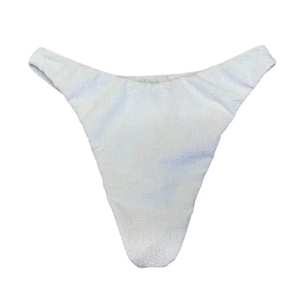 LOVERS + FRIENDS Tess Off The Shoulder High Waist Bottoms Textured Bikini Set S - Picture 7 of 9